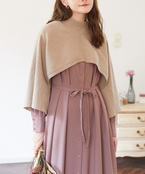 Rewde（ルゥデ）の「【3WAY】ニットベスト（1R14-09197）（ニット/セーター・レディース・ホワイト/ブラック/モカ・M）」の3枚目の写真