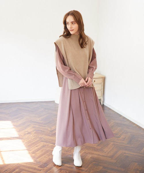 Rewde（ルゥデ）の「【3WAY】ニットベスト（1R14-09197）（ニット/セーター・レディース・ホワイト/ブラック/モカ・M）」の10枚目の写真