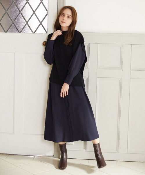 Rewde（ルゥデ）の「【3WAY】ニットベスト（1R14-09197）（ニット/セーター・レディース・ホワイト/ブラック/モカ・M）」の15枚目の写真