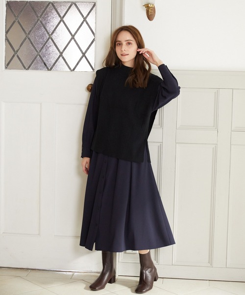 Rewde（ルゥデ）の「【3WAY】ニットベスト（1R14-09197）（ニット/セーター・レディース・ホワイト/ブラック/モカ・M）」の5枚目の写真