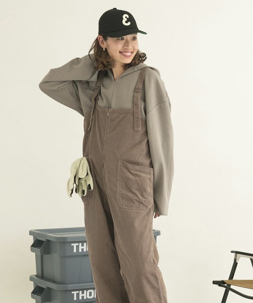 EKAL（エカル）の「EKAL　レイクショアコーデュロイサロペット（サロペット/オーバーオール・レディース・ベージュ/グレー・FREE）」の17枚目の写真