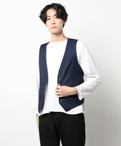 MONSIEUR NICOLE（ムッシュニコル）の「リバーシブルベスト（ベスト・メンズ・ブルー系2/ブルー系1・LARGE/MEDIUM/X-LARGE）」の3枚目の写真