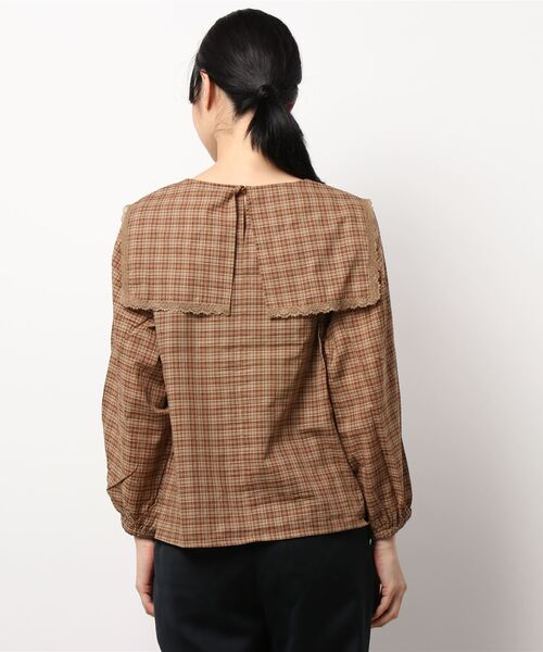 ehka sopo(エヘカソポ)の「チェック柄レース衿ブラウス(シャツ/ブラウス・レディース・ブラック/グリーン/キャメル/キナリ・フリ-)」の5枚目の写真