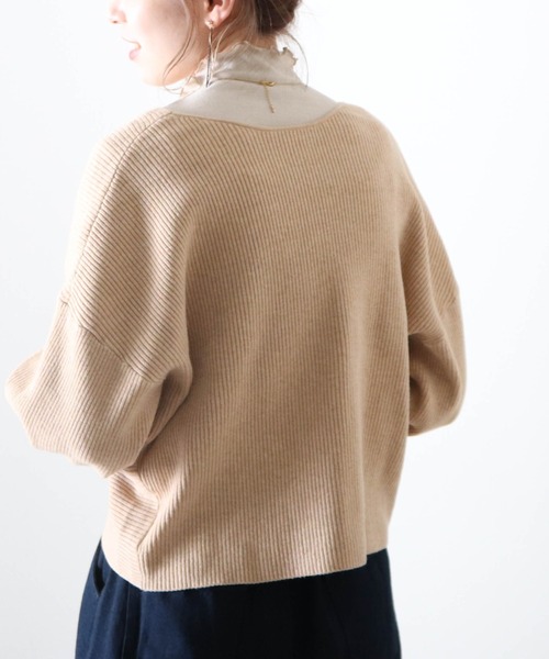 Cheek（チーク）の「クロスカシュクールニット（ニット/セーター・レディース・モカ/ブルー/オフホワイト/ベージュ・FREE）」の21枚目の写真