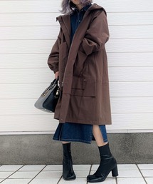 Q | ビッグポケットフードジャケット(モッズコート)