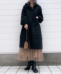 Q | ビッグポケットフードジャケット(モッズコート)
