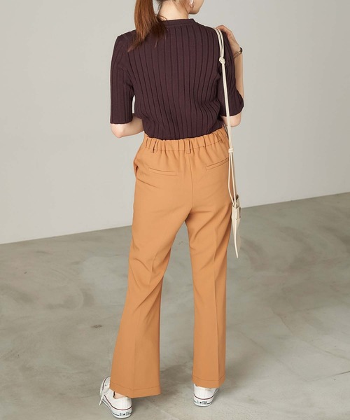 Chaco closet（チャコ クローゼット）の「針抜きレーヨンリブ編み5分袖クルーネックニット（ニット/セーター・レディース・ベージュ/ブラック/グレー/ブラウン・FREE）」の13枚目の写真