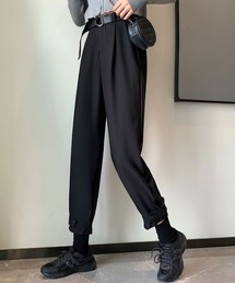 裾ベルトテーパードジョガーパンツ／ベルトSET【数量限定販売】