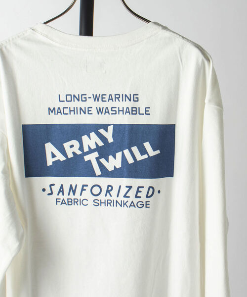 ARMY TWILL（アーミーツイル）の「【ARMY TWILL/アーミーツイル】GLOSTER別注 ロングスリーブTEE バックプリント（Tシャツ/カットソー・メンズ・チャコールグレー/ライトグレー/オフホワイト・MEDIUM/LARGE）」の22枚目の写真
