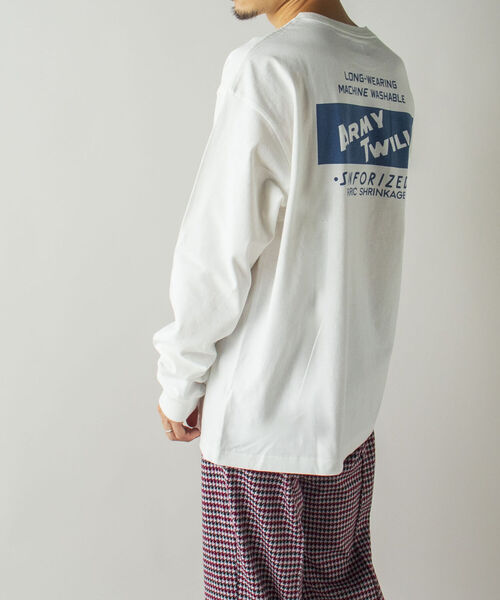 ARMY TWILL（アーミーツイル）の「【ARMY TWILL/アーミーツイル】GLOSTER別注 ロングスリーブTEE バックプリント（Tシャツ/カットソー・メンズ・チャコールグレー/ライトグレー/オフホワイト・MEDIUM/LARGE）」の14枚目の写真