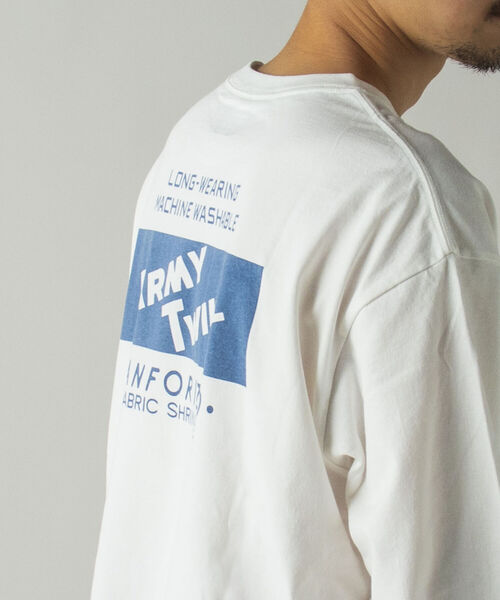 ARMY TWILL（アーミーツイル）の「【ARMY TWILL/アーミーツイル】GLOSTER別注 ロングスリーブTEE バックプリント（Tシャツ/カットソー・メンズ・チャコールグレー/ライトグレー/オフホワイト・MEDIUM/LARGE）」の18枚目の写真
