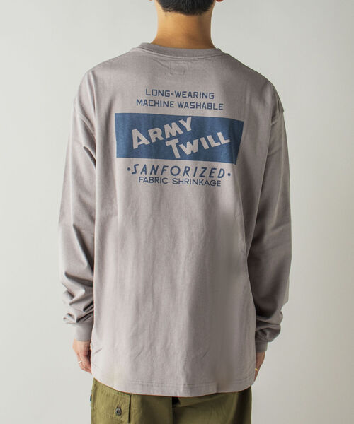 ARMY TWILL（アーミーツイル）の「【ARMY TWILL/アーミーツイル】GLOSTER別注 ロングスリーブTEE バックプリント（Tシャツ/カットソー・メンズ・チャコールグレー/ライトグレー/オフホワイト・MEDIUM/LARGE）」の17枚目の写真