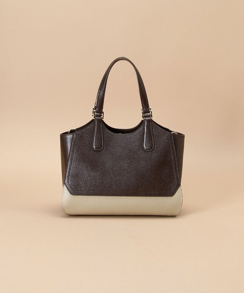 Samantha Thavasa(サマンサタバサ)の「バイカラーイタリアンスプレットレザートートバッグ 小サイズ(トートバッグ・レディース・ネイビー/ダークブラウン/グレイッシュベージュ・FREE)」の13枚目の写真