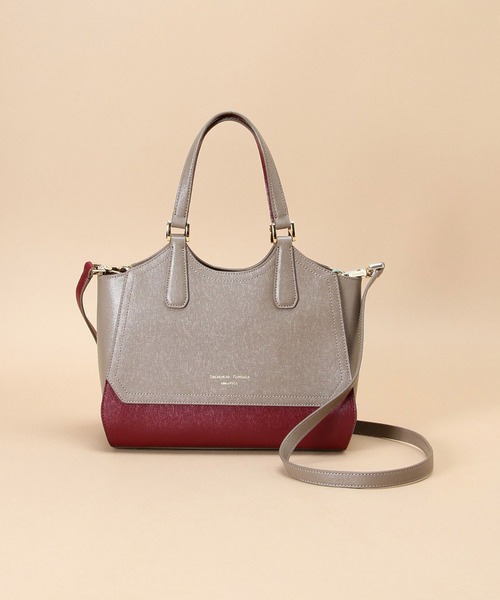 Samantha Thavasa(サマンサタバサ)の「バイカラーイタリアンスプレットレザートートバッグ 小サイズ(トートバッグ・レディース・ネイビー/ダークブラウン/グレイッシュベージュ・FREE)」の8枚目の写真