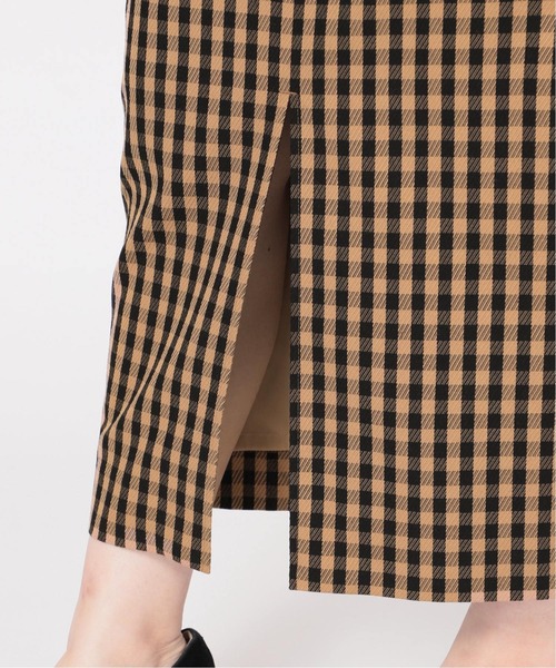 SLOBE IENA（スローブイエナ）の「ギンガムチェックタイトスカート【手洗い可能】◆（スカート・レディース・キャメル・38/36）」の19枚目の写真