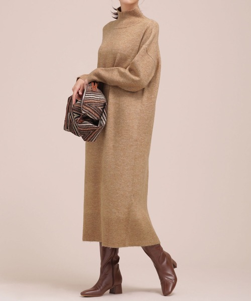 セール Web限定 ハイネックロングニットワンピース 長袖 ワンピース Nano Universe ナノユニバース のファッション通販 Zozotown