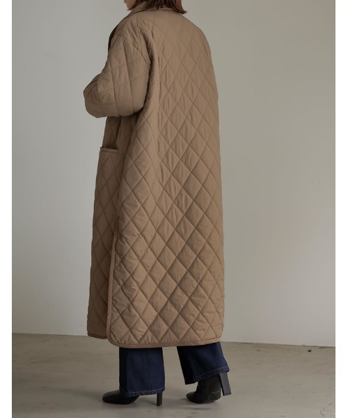 Quited Shell Coat キルティング グロスリサイクルシェル コート スフレエアキルトコート ミドル丈 ベージュ【AOKI公式通販】
