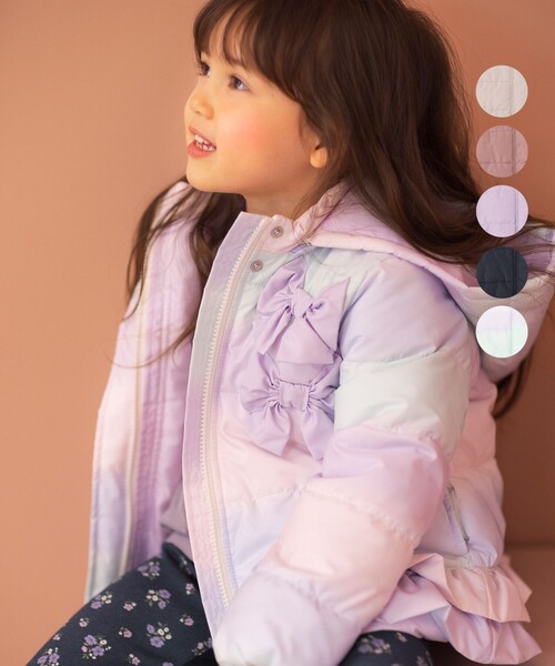 ANY（エニィ）の「リボンコート（その他アウター・キッズ・ブラウン系/ネイビー系/アイボリー系1/ライラック系/ピンク系・120/130/110/100）」の3枚目の写真