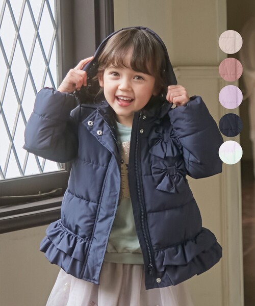 ANY（エニィ）の「リボンコート（その他アウター・キッズ・ブラウン系/ネイビー系/アイボリー系1/ライラック系/ピンク系・120/130/110/100）」の4枚目の写真