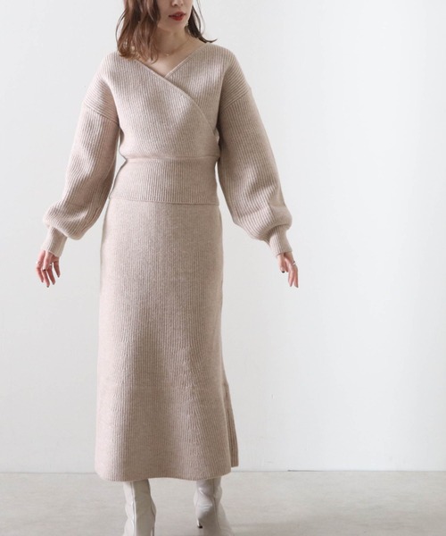 Cheek（チーク）の「【オンライン限定】カシュクールニットセットアップ（ニット/セーター・レディース・アイボリー/モカ/ブルー・FREE）」の15枚目の写真