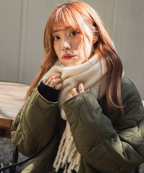 WEGO(ウィゴー)の「WEGO/ワイドフリンジストール(マフラー・レディース・ブラック/ベージュ/オフホワイト/ライム/オレンジ/ライトブラウン/その他1/その他2/その他3・FREE)」の22枚目の写真