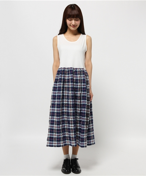 BEAMS BOY(ビームスボーイ)の「BEAMS BOY / 切り替え タンクトップ ワンピース 15SS(ワンピース・レディース・ホワイト/グレー・ONE SIZE)」の12枚目の写真