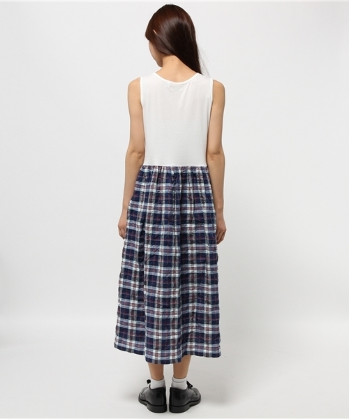 BEAMS BOY(ビームスボーイ)の「BEAMS BOY / 切り替え タンクトップ ワンピース 15SS(ワンピース・レディース・ホワイト/グレー・ONE SIZE)」の6枚目の写真