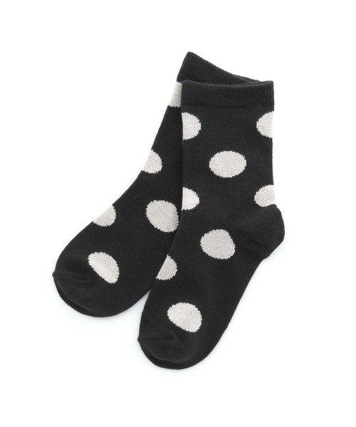 MAKE YOUR DAY（メイクユアデイ）の「ドット柄クルーソックス（ソックス/靴下・キッズ・ブラック/ブラウン/アイボリー・24/12/15 /18/21）」の7枚目の写真