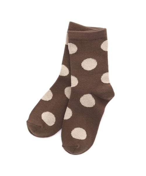 MAKE YOUR DAY（メイクユアデイ）の「ドット柄クルーソックス（ソックス/靴下・キッズ・ブラック/ブラウン/アイボリー・24/12/15 /18/21）」の12枚目の写真