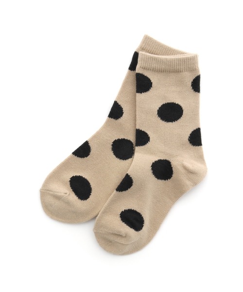 MAKE YOUR DAY（メイクユアデイ）の「ドット柄クルーソックス（ソックス/靴下・キッズ・ブラック/ブラウン/アイボリー・24/12/15 /18/21）」の6枚目の写真