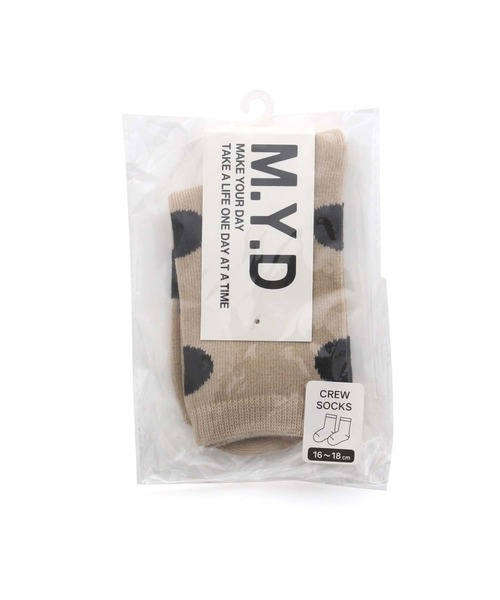 MAKE YOUR DAY（メイクユアデイ）の「ドット柄クルーソックス（ソックス/靴下・キッズ・ブラック/ブラウン/アイボリー・24/12/15 /18/21）」の10枚目の写真