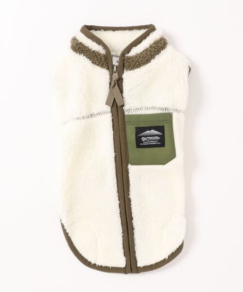 OUTDOOR PRODUCTS（アウトドアプロダクツ）の「ボアブルゾン ペット用品（ペットウェア・メンズ・グレー/カーキ/ベージュ/アイボリー・約3号/2号/3号/4号/5号）」の4枚目の写真