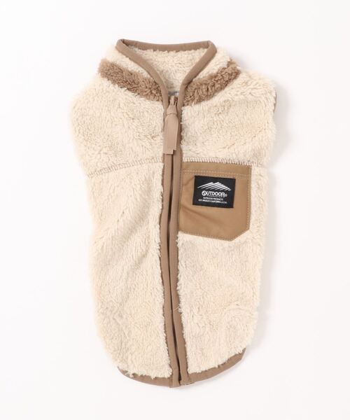 OUTDOOR PRODUCTS（アウトドアプロダクツ）の「ボアブルゾン ペット用品（ペットウェア・メンズ・グレー/カーキ/ベージュ/アイボリー・約3号/2号/3号/4号/5号）」の3枚目の写真