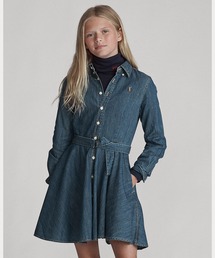 POLO RALPH LAUREN CHILDRENSWEAR（ポロ ラルフ ローレン チルドレンズウェア）の「ベルテッド コットン デニム シャツドレス（ワンピース・キッズ）」