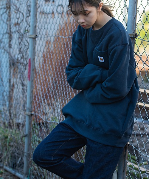 Carhartt(カーハート)の「『Carhartt/カーハート』Loose Fit Midweight Crewneck Pocket Sweatshirt ルーズフィットポケットスウェットトレーナー(スウェット・メンズ・ブラック/ネイビー/チャコール・L/M/XL/S)」の18枚目の写真