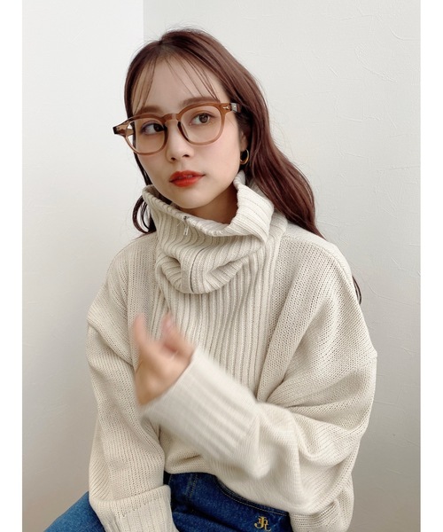 jumelle（ジュメロ）の「ハーフジッププルオーバー（ニット/セーター・レディース・ブラック/ベージュ・FREE）」の18枚目の写真