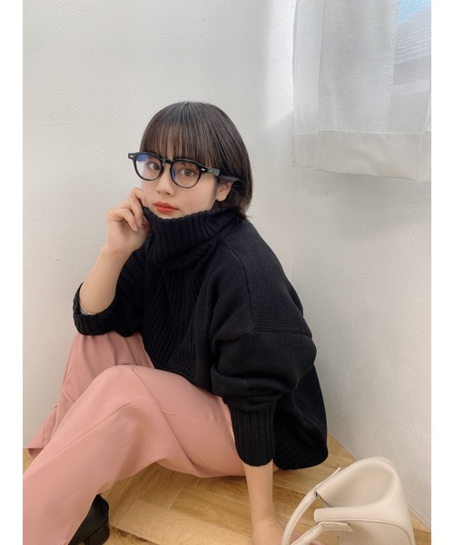 jumelle（ジュメロ）の「ハーフジッププルオーバー（ニット/セーター・レディース・ブラック/ベージュ・FREE）」の16枚目の写真