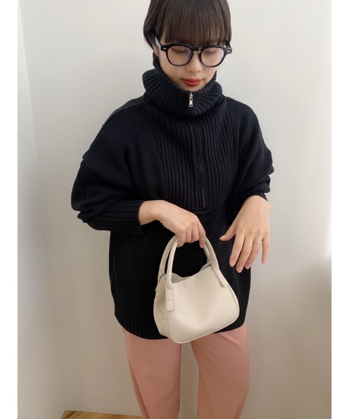 jumelle（ジュメロ）の「ハーフジッププルオーバー（ニット/セーター・レディース・ブラック/ベージュ・FREE）」の17枚目の写真