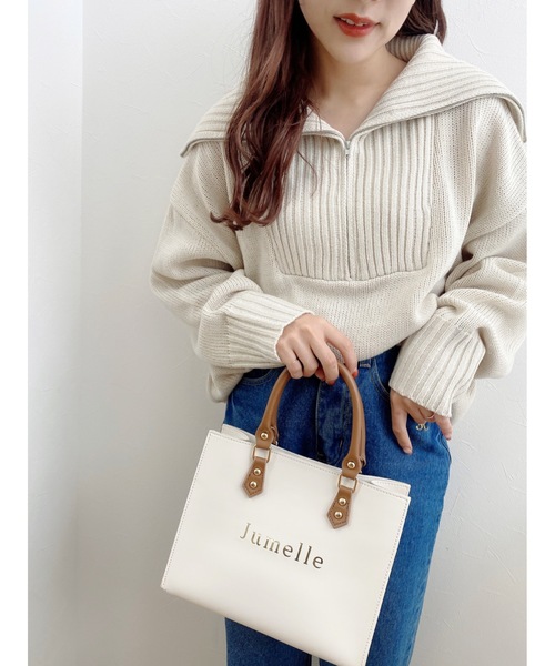 jumelle（ジュメロ）の「ハーフジッププルオーバー（ニット/セーター・レディース・ブラック/ベージュ・FREE）」の12枚目の写真