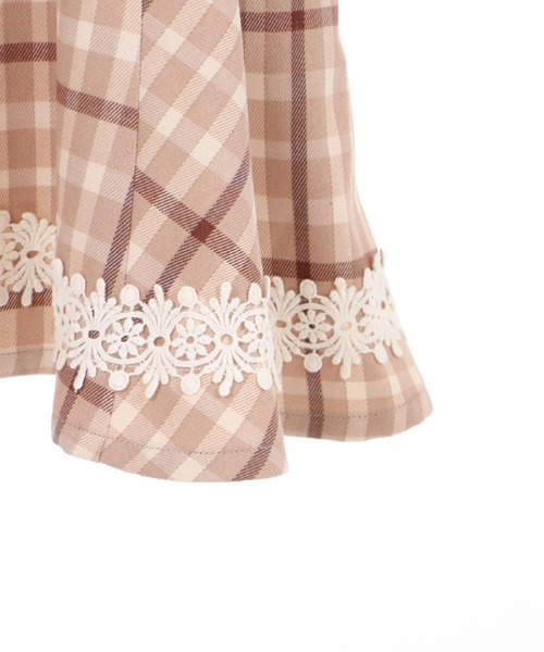 axes femme（アクシーズファム）の「刺繍襟チェック柄セーラーＯＰ（ワンピース・キッズ・ベージュ/ネイビー・MEDIUM/LARGE/X-LARGE/XX-LARGE/SMALL）」の9枚目の写真