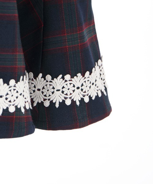 axes femme（アクシーズファム）の「刺繍襟チェック柄セーラーＯＰ（ワンピース・キッズ・ベージュ/ネイビー・MEDIUM/LARGE/X-LARGE/XX-LARGE/SMALL）」の20枚目の写真