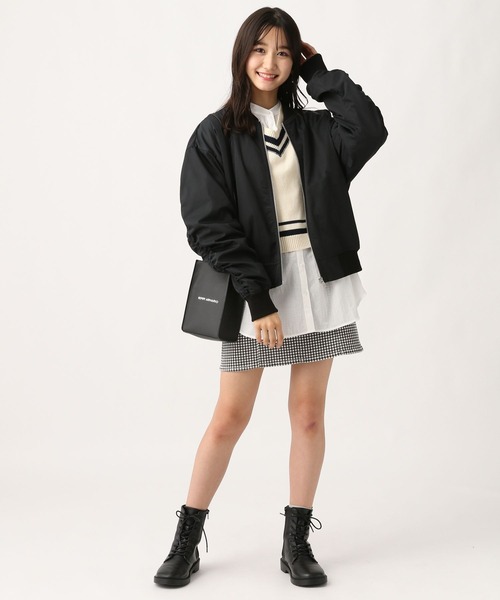 repipi armario(レピピ アルマリオ)の「シャーリングMA-1(MA-1・キッズ・ブラック系その他/グリーン系その他/ホワイト・MEDIUM/LARGE/SMALL)」の11枚目の写真