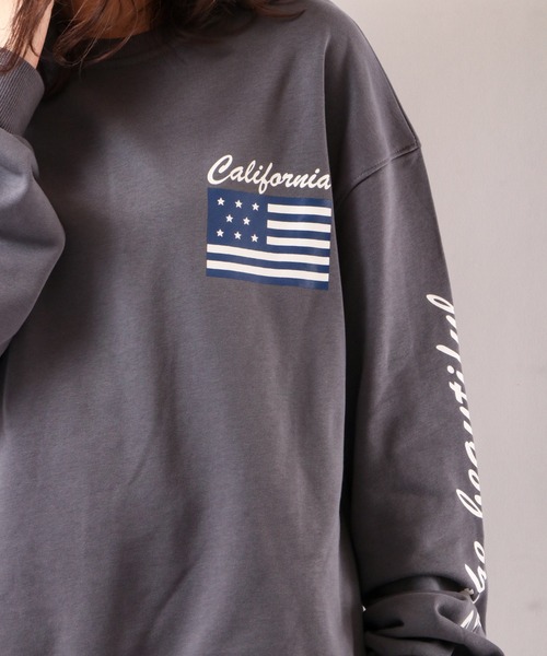 FUNALIVE(ファンアライブ)の「CALIFORNIA国旗トレーナー(スウェット・メンズ・チャコールグレー/ライトグレー・S/M/L)」の15枚目の写真