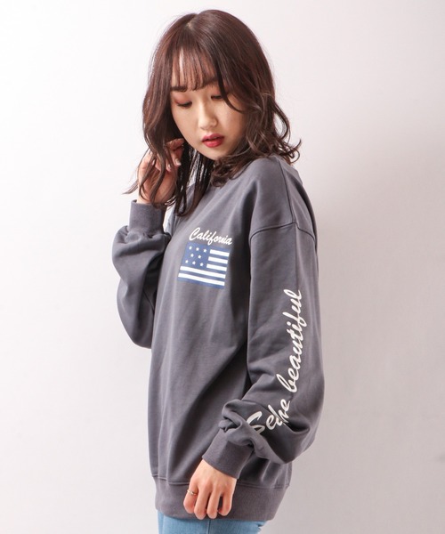 FUNALIVE(ファンアライブ)の「CALIFORNIA国旗トレーナー(スウェット・メンズ・チャコールグレー/ライトグレー・S/M/L)」の12枚目の写真