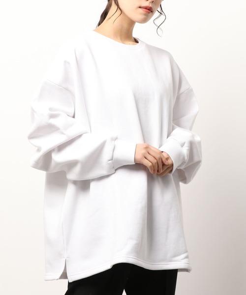 DANKE SCHON（ダンケシェーン）の「DankeSchon/ダンケシェーン/裏起毛クルーネックスウェット（スウェット・レディース・ブラック/ホワイト・FREE）」の2枚目の写真