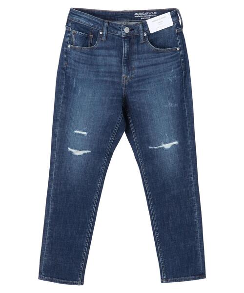 AMERICAN HOLIC（アメリカンホリック）の「テーパードダメージデニム（デニムパンツ・レディース・インディゴブルー・XS/S/L/M/LL）」の17枚目の写真
