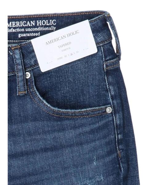 AMERICAN HOLIC（アメリカンホリック）の「テーパードダメージデニム（デニムパンツ・レディース・インディゴブルー・XS/S/L/M/LL）」の14枚目の写真