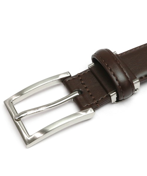 TOKYO SHIRTS(トウキョウシャツ)の「ピンバックル式 牛革 ストレッチ メンズベルト(ベルト・メンズ・ダークブラウン・110cm)」の3枚目の写真