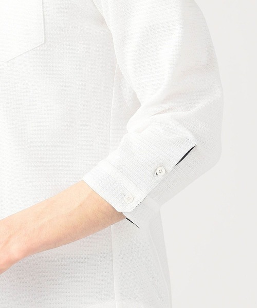 HIDEAWAYS NICOLE（ハイダウェイニコル）の「イタリアンカラーカットソーシャツ（Tシャツ/カットソー・メンズ・ネイビー/オフホワイト/ホワイト系その他/ホワイト系その他2・MEDIUM/LARGE/X-LARGE）」の8枚目の写真