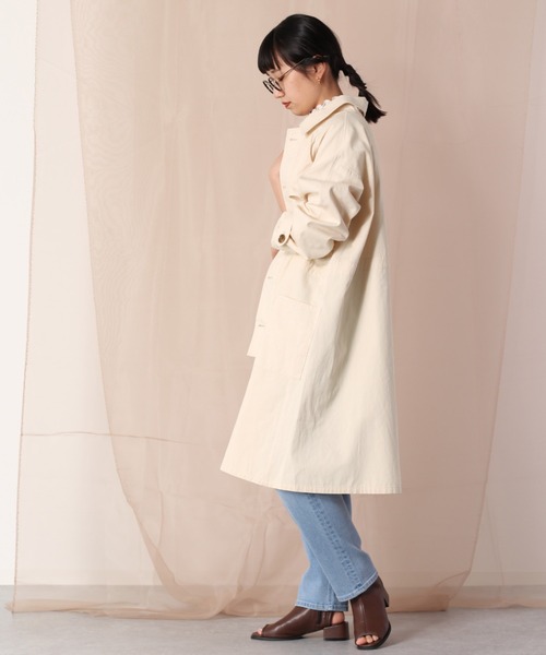 cepo（セポ）の「ステンカラーコート　2022SS（ステンカラーコート・レディース・オフホワイト/ブルー/グリーン・M）」の5枚目の写真